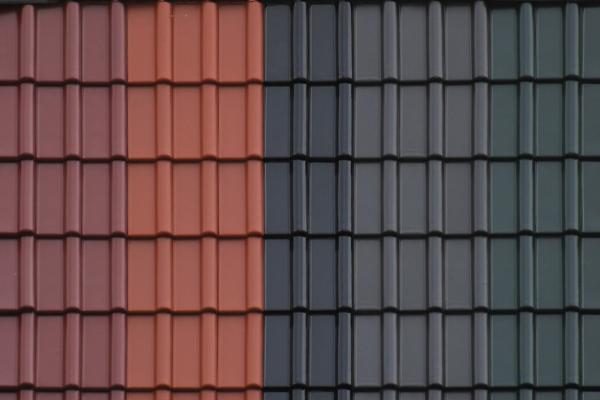 A roof in multiple colors