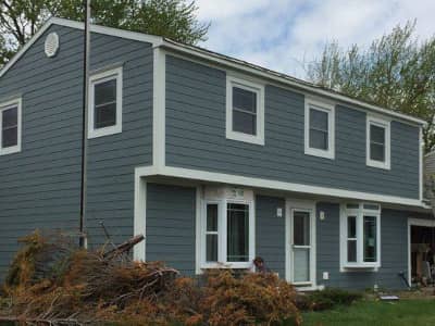 Newly installed siding on a home